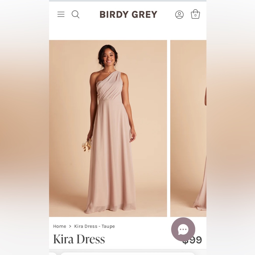 Birdy Gray Kira Dress Size Medium material: Chiffon color: Taupe